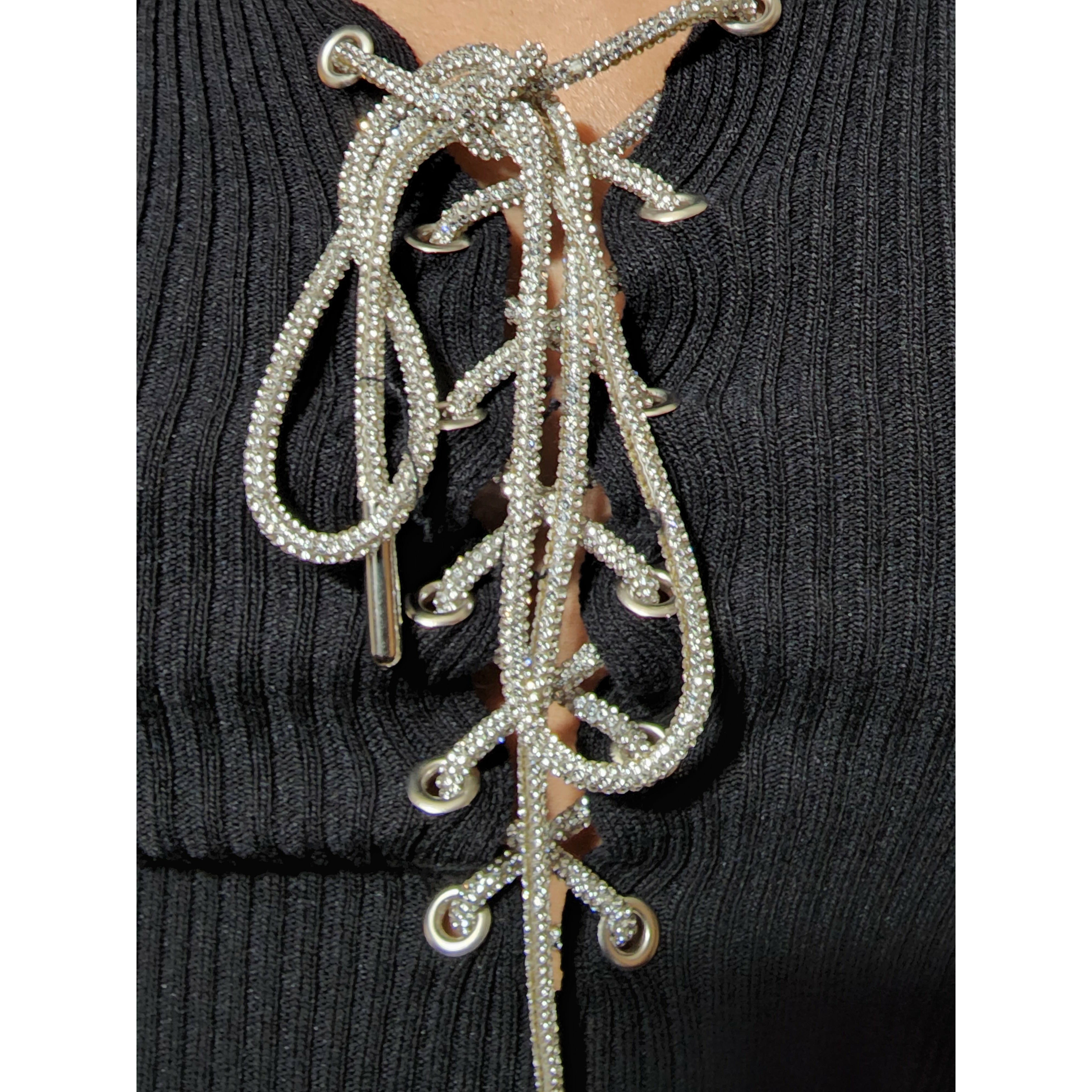 Stone Top Laced Bodycon Dress