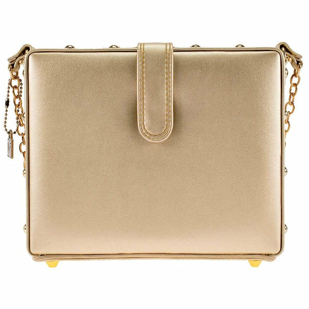 Sparkling Beaded Champagne Crossbody Handbag