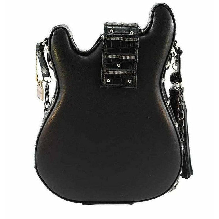 Turn It Up Beaded Guitar Crossbody Handbag