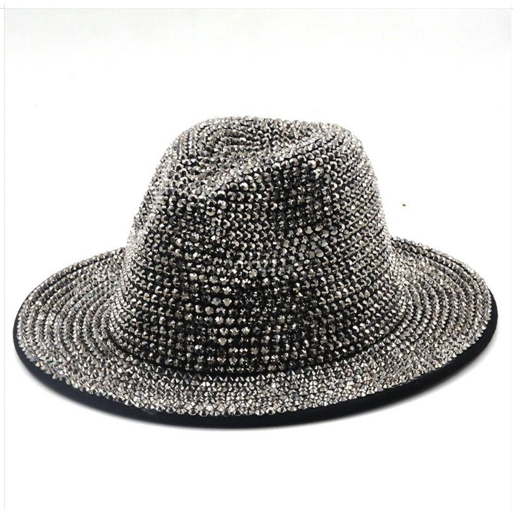 Stylish Rhinestone Fedora Hat