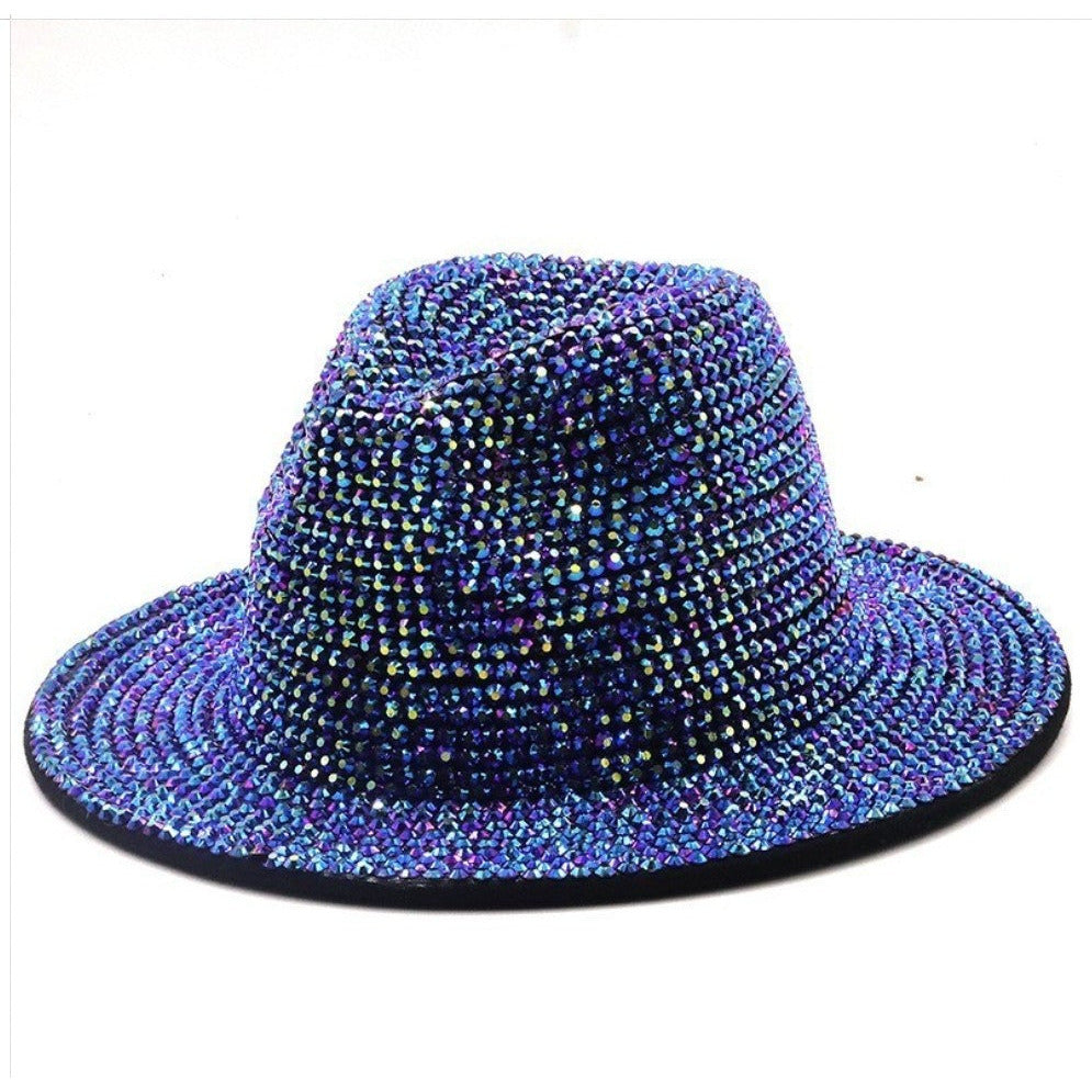Stylish Rhinestone Fedora Hat