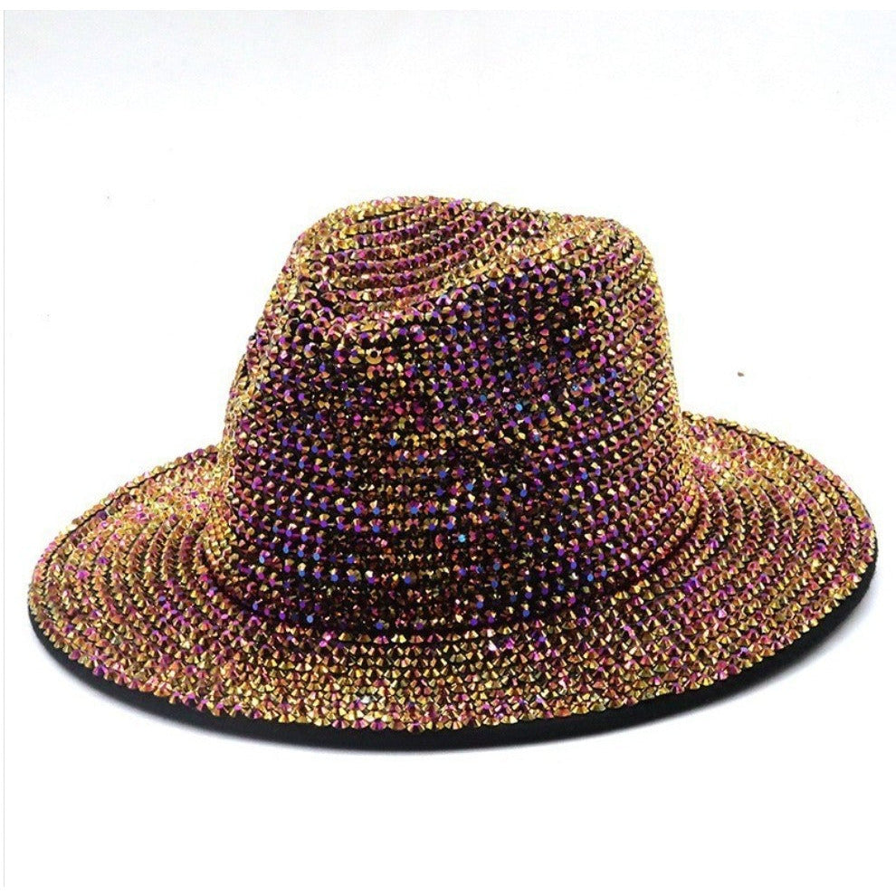 Stylish Rhinestone Fedora Hat