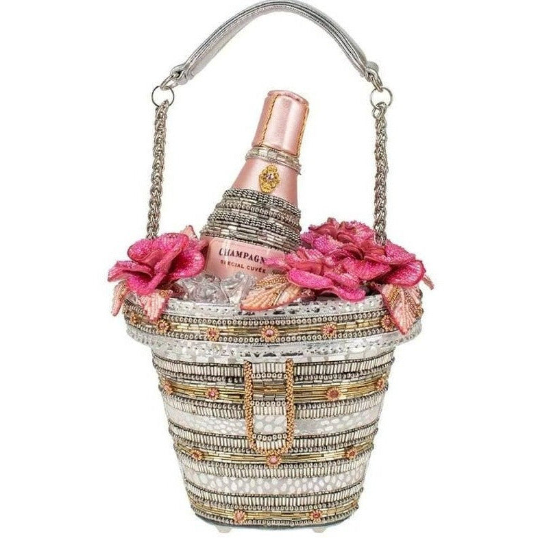 Champagne On Ice Beaded Top-Handle Bag